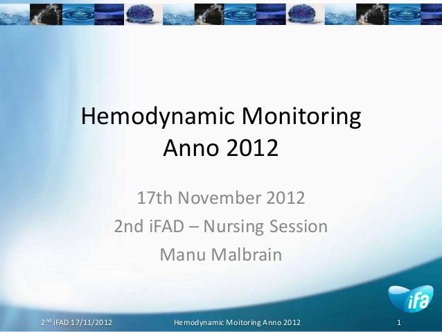 Manu Malbrain - Nursing thisisit final monitoring - IFAD 2012