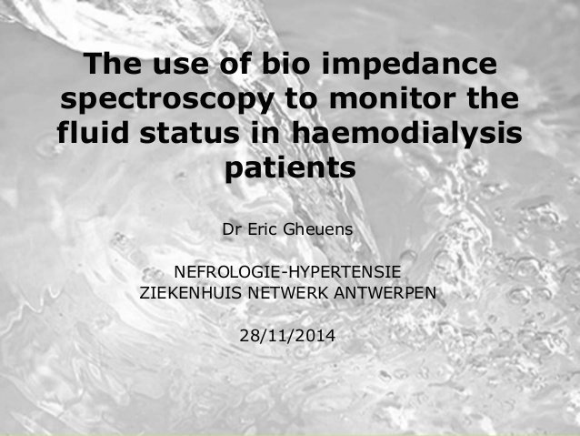 The use of bio impedance spectroscopy to monitor the fluid status in haemodialysis patients