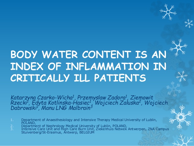 BODY WATER CONTENT IS AN INDEX OF INFLAMMATION IN CRITICALLY ILL PATIENTS