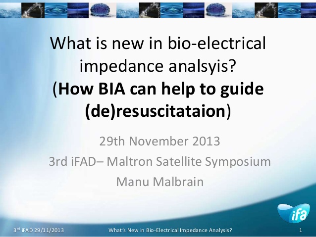 What is new in bio-electrical impedance analsyis? (How BIA can help to guide (de)resuscitataion)
