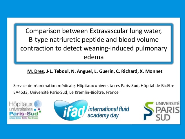 Comparison between Extravascular lung water, B-type natriuretic peptide and blood volume contraction to detect weaning-induced pulmonary edema