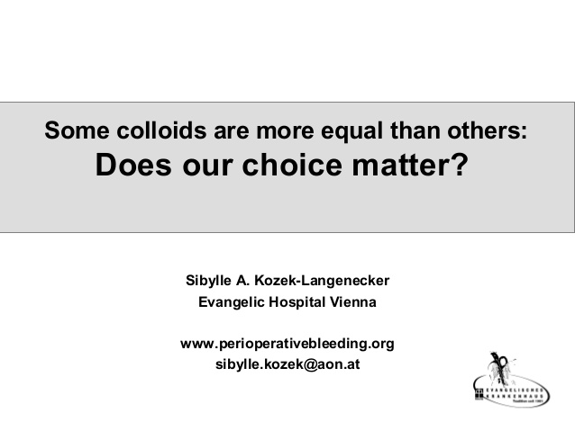 Sibylle Kozek-Langenecker - Does our choice matter? - IFAD 2011
