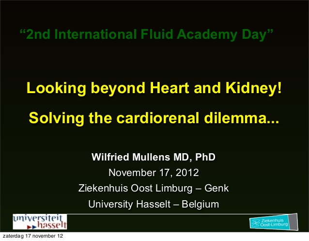 Wilfried Mullens - The kidney fluid academy - IFAD 2012