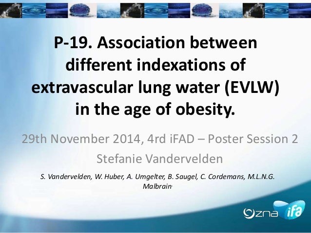 P-19. Association between different indexations of extravascular lung water (EVLW) in the age of obesity.