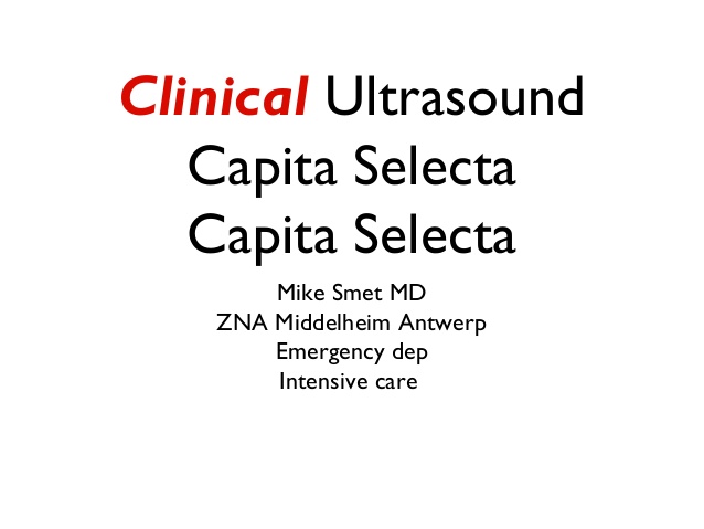 Clinical Ultrasound Capita Selecta