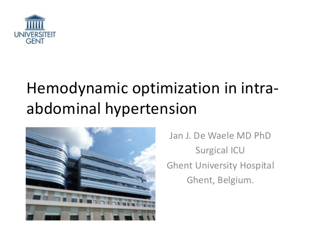 Hemodynamic optimization in intra-abdominal hypertension